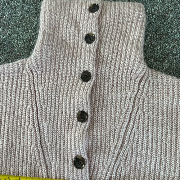 Varley Peverel Button Placket Soft Pink Wool Blend Knit Sweater XS Baggy - Picture 9 of 14